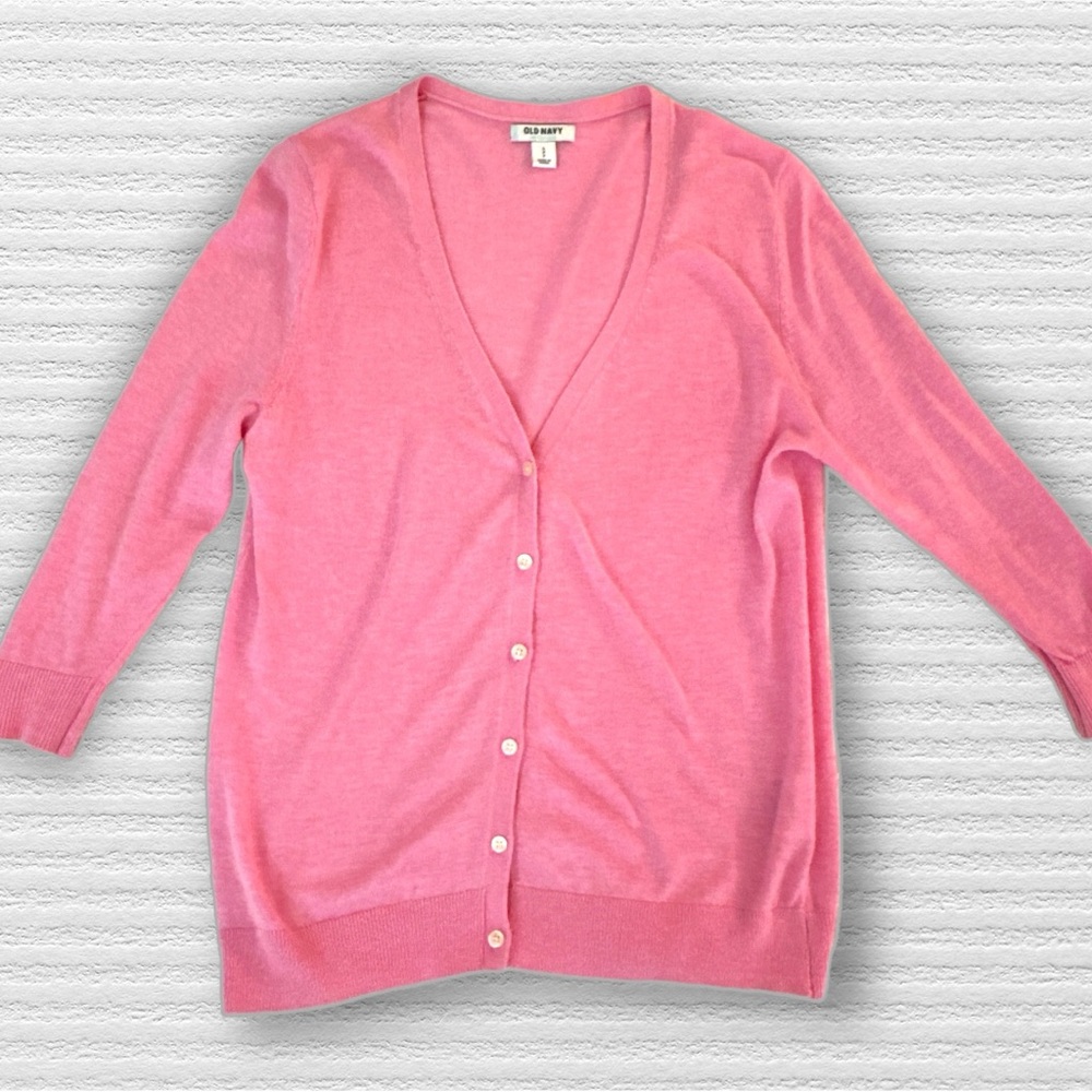 Old Navy Lightweight Light Pink 3/4 Sleeve Cardigan